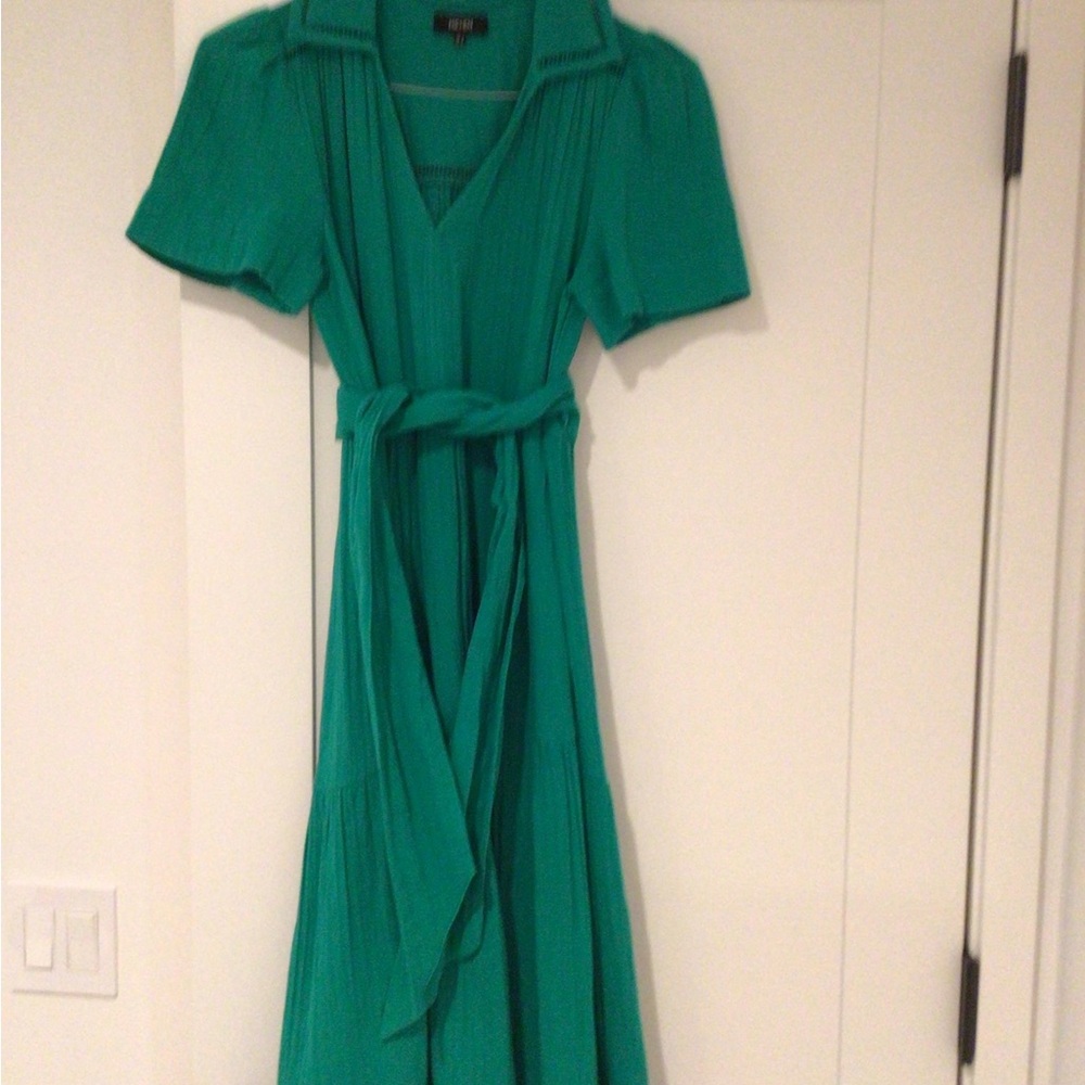 Green Midi Dress with Belt